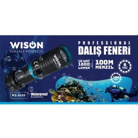 Resim Wison Ws-4545 Şarjlı Su Altı Dalış El Feneri 10w 1800 Lümen 