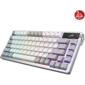 Resim Asus Rog Azoth Rog Nx Snow Switch Rgb Kablosuz Türkçe Mekanik Beyaz Gaming Klavye 
