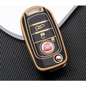 Resim Fiat Egea Uyumlu TPU Malzeme Siyah Anahtar Kılıfı (3 Tuşlu) 