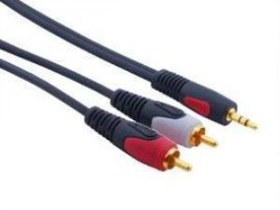 Resim 3.5 mm Stereo to 2x RCA AUX Ses Kablosu 3 Metre 