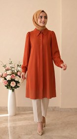 Resim Doque Çiçek İşlemeli Tunik 61092 - 44 / Kiremit 