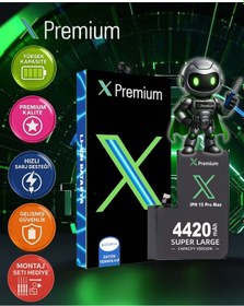 Resim Xpremium Apple Uyumlu iPhone 15 Pro Max Batarya 4420 Mah Süper Yüksek Kapasiteli Güçlendirilmiş Pil 