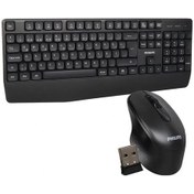 Resim Philips Spt6348b Usb Kablosuz Ofis Tipi Siyah Numpadli Türkçe Q Klavye Mouse Seti Optik 