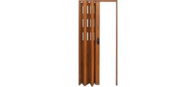 Resim Faran Dekorasyon 145 x 215 Ceviz Renk Camlı Pvc Akordiyon Katlanır Kapı - Frnakmodel-100 