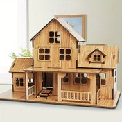 Resim 1 adet DIY Ahşap 3D Yapboz Tahtası El Yapımı Çin Geleneksel Antik Mimarlık Modeli Eğitici Ahşap Hediye Arkadaşlar İçin 
