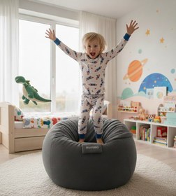 Resim Pufero Ana Kucağı Gri 