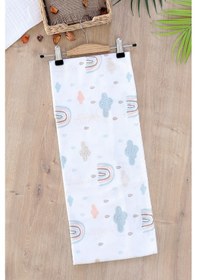 Resim Kız Erkek Bebek Unisex Pazen Kundak Battaniye Stl6596 Beyaz - Fuşya 