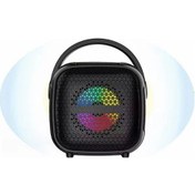 Resim Motion003 Siyah Rgb Bluetooth Hoparlör Taşınabilir Kablosuz Sd Kart Aux Usb Girişli Ses Bombası 