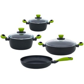 Resim Leggno Colorgy 7 Parça Set Yeşil 20cm & 24cm Derin Tencere+26cm Sığ Tencere&tava 
