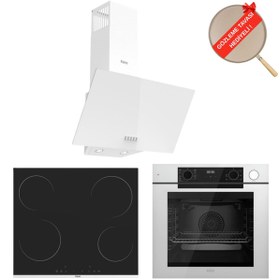 Resim Ferre FryArt&Buharlı Fırın Vento FlowArt Elektrikli 3'lü Beyaz Ank. Set (D087 + MS261 + QEP64CB) 