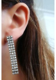 Resim Pırlanta Işıltısında Zirkon Taşlı Gümüş Lüks Küpe N11.76018 