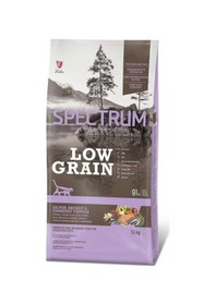 Resim Spectrum Low Grain Kısırlaştırılmış Somonlu Hamsili Kızılcıklı Yetişkin Kedi Maması 12 KG 