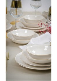 Resim Heda Porselen Hayal Altın Yaldız 24 Parça 6 Kişilik Yemek Takımı 