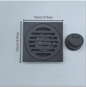 Resim Elmpaly Büyük Kapasiteli Paslanmaz Çelik Kare Duş Izgarası, Mutfak Banyo Gri Koku Tutucu Saç Keçesi. 