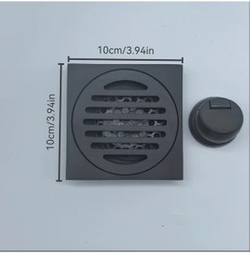 Resim Elmpaly Büyük Kapasiteli Paslanmaz Çelik Kare Duş Izgarası, Mutfak Banyo Gri Koku Tutucu Saç Keçesi. 