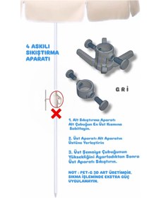 Resim Salıncak Yeni Nesil Plaj Şemsiyesi Boru Sıkıştırma / Birleştirme Aparatı 