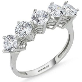 Resim 5 Taş Beyaz Altın Yüzük 285833573 