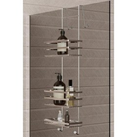 Resim Geseus Üç Katlı Asmalı Banyo Duş Rafı Krom LM580 