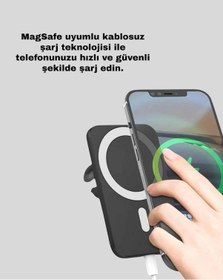 Resim Şık Tasarımlı Magsafe Araç Telefon Tutucu Type-c Girişli 