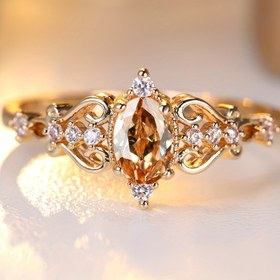 Resim 1 Adet ANGOL Kadınlar İçin Şık Bohem Oval Kesim Sentetik Zirkonya Düğün Yüzüğü - Partiler, Düğünler ve Günlük Kıyafetler İçin Uygun - Lüks Parlak, Yıl Boyu Çok Yönlü Nişan veya Evlilik Hediyesi 