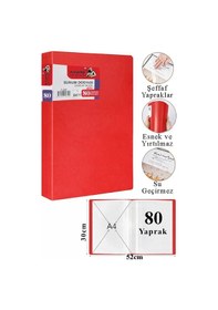 Resim Sunum Dosyası 100 Lü 1 Paket Poşet Dosyalı Katalog Dosyası 100 Poşetli Kendinden Dosya Plastik Kapaklı Kırmızı 
