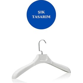 Resim Ceket Elbise Askısı Plastik Soft Beyaz Abs Gömlek Kıyafet Askısı 25 Adet Diğer 