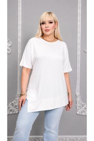 Resim Mügerella Yumuşak Dokulu Salaş Kesim Büyük Beden Oversize Kadın Tunik 