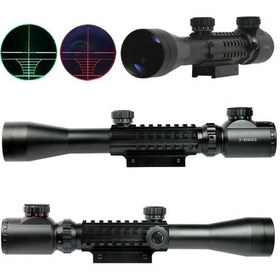 Resim 3-9x40 Zoomlu Keskin Nişancı Dürbünü Kızaklı Açık Sarı 