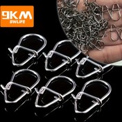 Resim 200 Adet Paslanmaz Çelik Balıkçılık Çıtçıtları - Duo Lock, Pürüzsüz Yüzey, Güvenli Yem & Yem Bağlantıları için Çok Boyutlu Güvenlik Klipsleri 