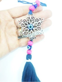 Resim cuaderno Nazar Boncuğu Ahşap Yıldız Çiçek Püsküllü Araba Dikiz Ayna Süsü Hediyelik Aksesuar 