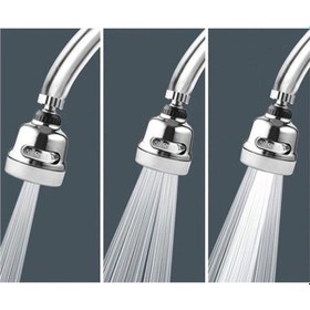 Resim Krom 3 Fonksiyonlu Mutfak Lavabo Başlığı 360 Derece Döner Musluk Ucu Metalik 