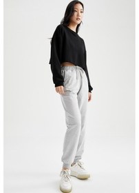 Resim Regular Fit Basic Geri Dönüşümlü Jogger Eşofman Altı Gri 