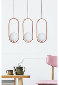 Resim Luzarana Zenga 3 Lü Bakır Metal Gövde Beyaz Camlı Tasarım Lüx Sıral... Çok Renkli 