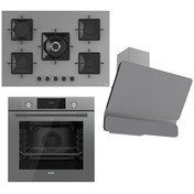 Resim Flowart SS 75'lik Serisi Gri Ankastre Set (SS038 - QMS63CPR - D082) Ferre