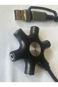 Resim KEEPRO 5 çıkışlı usb ses kartı 5 port usb ses kartı 