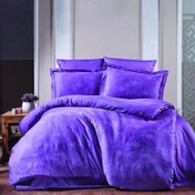 Resim Maxstyle Jakarlı Saten Giza Koyu Lila Double Nevresim Takımı 