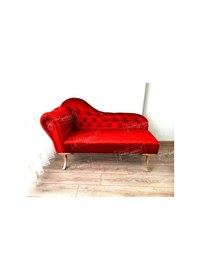 Resim Dekoratif Bihter Koltuk Josefin Puf 110 Cm Gold Ayak Kırmızı 