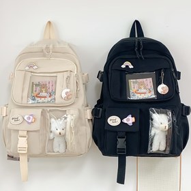 Resim Moda Şeffaf Cep Sırt Çantaları - Günlük, Çok Yönlü Çift Askılı Çantalar, Ayarlanabilir Omuz Askıları, Dayanıklı Naylon Malzeme, Çoklu Renk Seçenekleri, Fermuar Kapatma, Polyester Astar, Kenar Boyası Yok, Günlük Sırt Çantaları | Oyuncak Tasarımı | Dayanıklı Sırt Çantası 