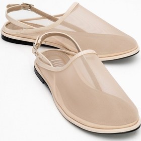 Resim Luvi Shoes Shen Krem Fileli Burnu Kapalı Kadın Sandalet Krem 