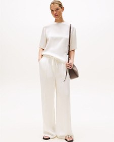 Resim Sateen C-neck Relaxed T-shırt Kadın Beyaz Bluz - Ww0ww45900 