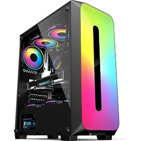 Resim Colorfull 1xRGB Fan Siyah Oyuncu Bilgisayar Kasası 