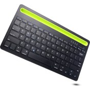 Resim Cloody Siyah Bluetooth Ultra Ince+şarjlı Mac/win/android/ıos Uyumlu Tablet Standlı Kablosuz Klavye 