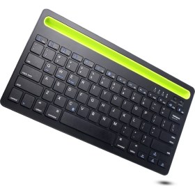 Resim Cloody Siyah Bluetooth Ultra Ince+şarjlı Mac/win/android/ıos Uyumlu Tablet Standlı Kablosuz Klavye 