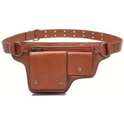 Resim Tcherchı Retro Punk Motosiklet Bel Çantası Kahverengi 