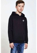 Resim Linkin Park Göğüs Logo Baskılı Unisex Çocuk Kapüşonlu Siyah Sweat Siyah 