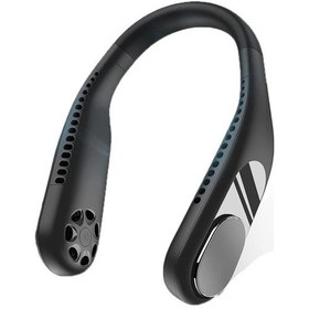 Resim Taşınabilir Boyun Fanı, Şarj Edilebilir Kişisel Fan, Eller Serbest Fan, A Ogukh9 Siyah 