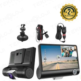 Resim Teknoloji Gelsin Araç İçi Kamera 4'' Lcd Ekran 3 Kameralı 170° Geniş Açı 1080p G-Sensör Gece Görüşlü Uyumlu Yol Kayıt 