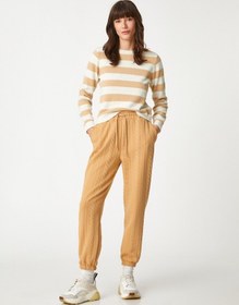 Resim Koton Jogger Eşofman Altı Desenli Beli Bağlamalı Bej 3wak30108ek 3WAK30108EK063 Ekru 