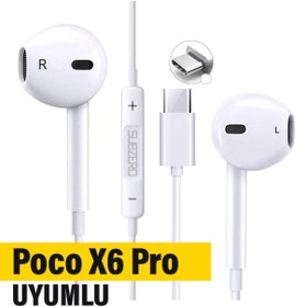 Resim Poco X6 Pro Kulaklık Type C Mikrofonlu Kablolu Kulaklık 