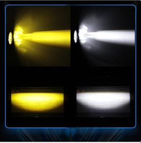 Resim Motosiklet Profesyonel Led Sis Farı Kiti Renk Kapaklı 100w Modlu Beyaz + Kapak İle Sarı Sis Farı 